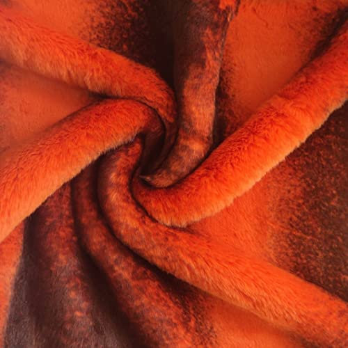 Super luxuriöser Kunstfellstoff, Orange Chinchilla, 1/2 m, 150 cm x 50 cm