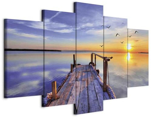 B&D XXL - Quadri Moderni per Soggiorno, Paesaggio Mare, 150x75 cm