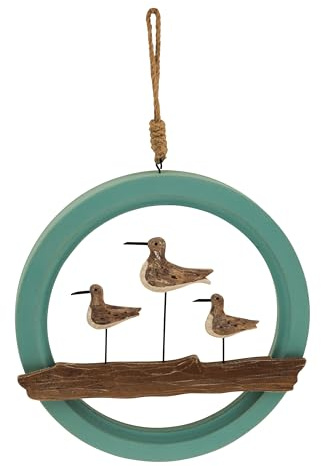 Sea-Club Wand-Deko - Möwen im Ring Wanddeko Holz H=42cm Ø=28cm hellblau