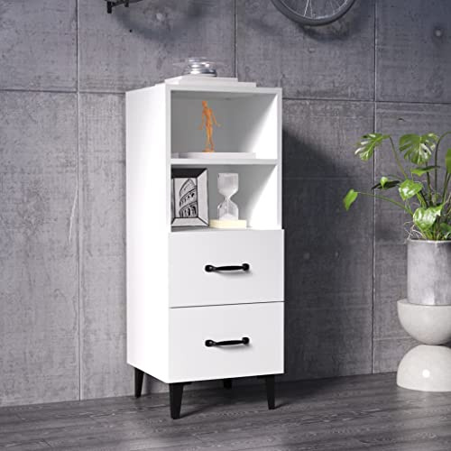 WIFESE Sideboard Weiß 34,5x34x90 cm Buffet Schrank Klein Kommode Kommoden & Sideboards Flur Kommode WC Schrank Schmal KüChenschrank Flurschrank