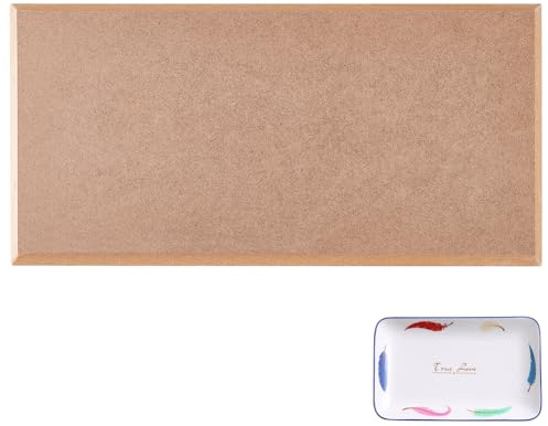 BENECREAT Rechteckige Töpferwerkzeuge, Keramikplatten-Formform, 30x15x1.5 cm MDF Dichteplatte Zum Drucken Leerer Abisolierschlammplatte Für Fotorahmen-Projektarbeiten, Bräune