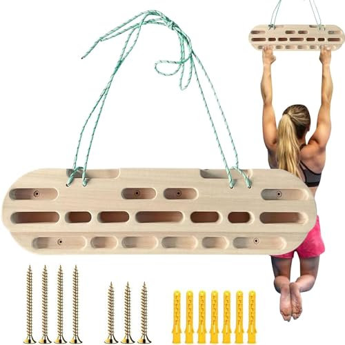 PZFC Hölzernes Hängebrett, Kletter-Fingergriffbrett, Langlebige Wandklettergriffe Für Das Fitnessstudio Zu Hause