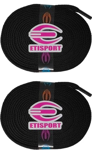 ETISPORT Paar Professionelle Flache Schlittschuhbänder, für Eis, Kunst- und Inline-Skates. Strapazierfähig.