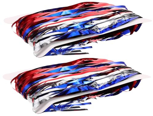 TOPPERFUN 2piezas Cortinas De Tinsel para Fiesta De Independencia De Cortinas De Franjas De Lámina Decoración Colgante para Julio Accesorios para Fotografía Festiva y Eventos