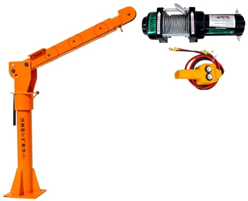 DDKYHU Handkurbel/elektrischer Kleinkran, fahrzeugmontierter Haushaltskran 12 V, 24 V, 220 V, LKW-montierter Hebelift YIJIAN (Farbe: 500 kg 24 V elektrische Winde) (800 kg 12 V)