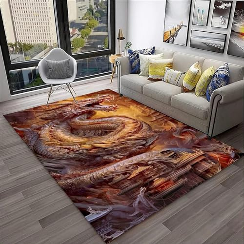 Teppich Läufer Flur Drachentier-Dinosaurier 3D Küchenläufer Waschbar, Lange Korridor Teppich, Für Flurtreppen Schlafzimmer,Rutschfest Schallschutz Türmatte Mit 200 X 300 Cm - Leicht Zu Reinige -0Y6E0N