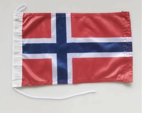 Norwegen-Bootsflagge 20 x 30 cm. Stoffgewicht – bedruckt, robust mit Strick und Schlaufe nautisch Flagge von, 20 x 30 cm (Norwegen)