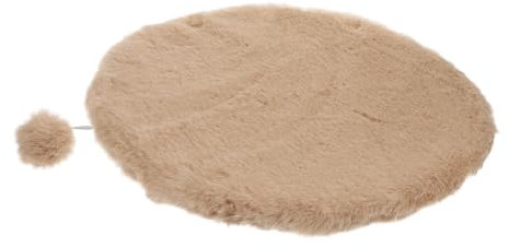 Levemolo Runde Katzenschlafmatte mit Plüsch, Warm, 1 Stück, Braungrau