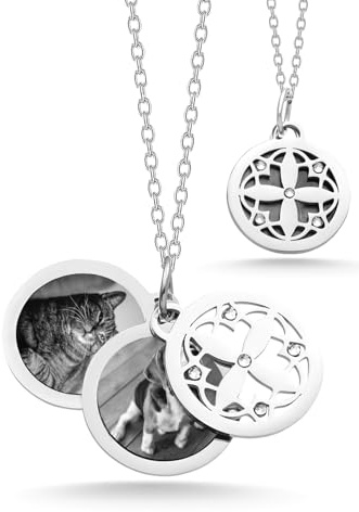 Personalisierter Foto-Anhänger für Damen | Kette mit Bildgravur | Erweiterbar Anzahl Foto Anhänger | langelebige Lasergravur | Edelstahl mit Bild Gravur | Kettenlänge verstellbar