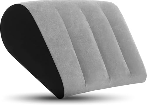 Aufblasbares Dreieckiges Keilkissen - Venenkissen mit Seitenschläfer Design Seitenschläferkissen Campingkissen Schmerzlindernd für Beine, Rücken & Nacken ideal bei Reflux, Yoga, Reisen und Camping