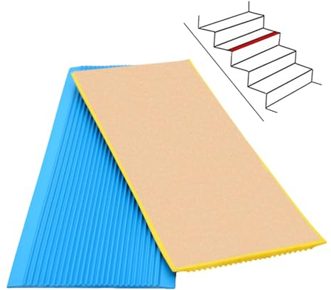 Perfil PVC Autoadhesivo Borde escaleras,100mm,protección Borde Escalera,Antideslizantes peldaños,Cantonera Protector,Autoadhesivo,Antideslizante,para Exteriores e Interiores