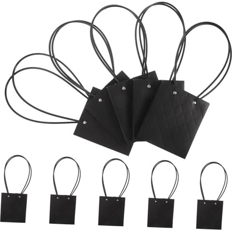 PENIKOKO 10pcs Kraft Paper Flower Wrapping Bag Bouquet Bag for Party Favors Floral Packing Wraps Handle
