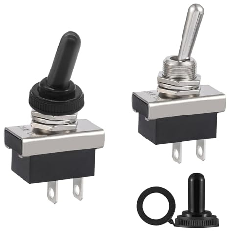 KN3D-101 Kippschalter,12V SPST 20A Kippschalter 2 Polig Heavy Duty Wippschalter Mit Wasserdichter Kappe (Packung mit 2 Stück)