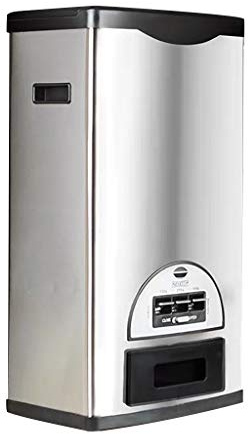 BXHouP-BaiZTM Auto Rice Dispenser Rice Storage Container Stainless Steel Rice Organization(Black,20kg/44lb)