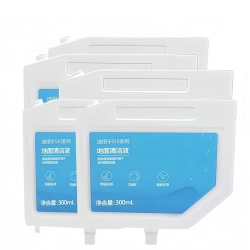 Limpiador de pisos de 300 ml, compatible con Dreame, L10s Ultra/L10 Ultra/S10/S10 Pro/S10Plus. Compatible con Mijia Omni 1S. Líquido limpiador natural y fresco for robots de barrido.(300ml 4pc)