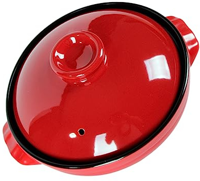 TOYZFRIENDY Olla De Cerámica Para Sopa y Estofado Pequeña De 24 Cm, Resistente a Altas Temperaturas, Multifuncional Para Cocina Doméstica, Cazuela Calentamiento Uniforme y Tapa Segura