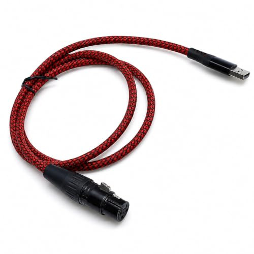 Elprico USB-Mikrofonkabel, XLR-auf-USB-Kabel, XLR-Buchse auf USB-Stecker, Mikrofon-Link-Konverterkabel, Studio-Audiokabel, Anschlusskabel, Adapter für Mikrofone oder Aufnahmen (1m)