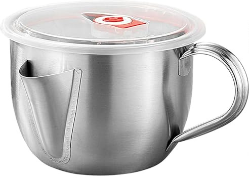 Fettabscheider mit Doppelausguss-Design, 1200 ml Edelstahl-Sauce-Fetttrenner, Fettabscheider zum Abschöpfen von Öl aus Suppen, Saucen und Brühen, Küchen-Kochwerkzeug