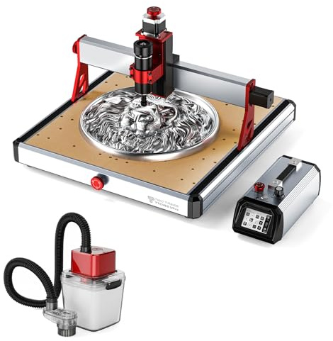 Twotrees TTC450 Ultra 500W CNC Fräsmaschine, M1 Staubabsaugung, umschaltbar zwischen CNC und Lasergravur Modus, mit 3,5 Zoll Touchscreen Controller, CNC Gravurmaschine für Metall, Aluminium, Holz