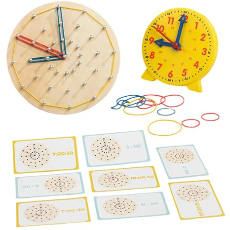Generisch Lernuhr für Kinder – Praktische Mathe-Manipulationen, Kinder Sagen die Zeit, Lehruhr mit interaktivem Lernen, Heimschulklassenzimmer, Kindergarten-Reisestudium, Bildung für