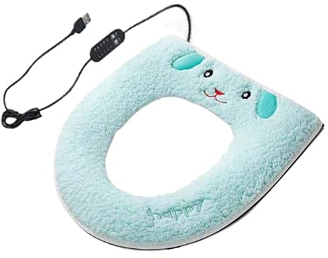 Generico Riscaldatore per Sedile WC – 14,56x16,53 Pollici Alimentato Tramite USB in Lana Strato riscaldante Delicato Controllo della Temperatura Accessorio Comfort Apparecchio per Il Bagno Sta