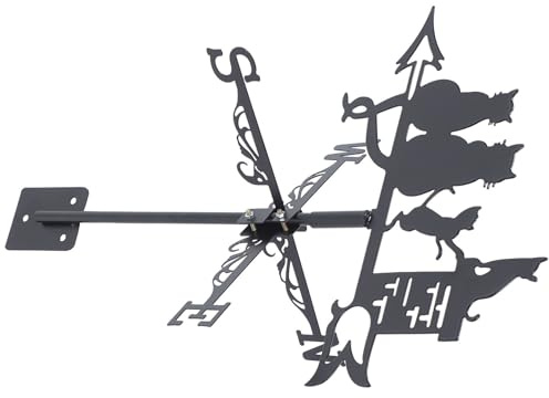 Beavorty Banderuola da Giardino in Acciaio Inossidabile Resistente alle Intemperie Gatti Segnavento, Indicatore Direzione Vento Decorativo per Patio e Prato, Picchetto da Esterno Facile