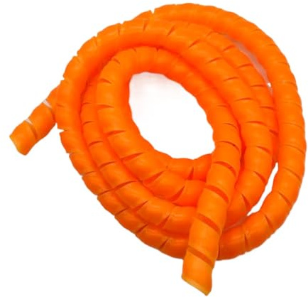Thalawirefix 1 Meter Spiral Cable Organizer Sleeve Flexible Winding Pipe Wire Protector Wrap for Tidy Cables Anti-Clutter(Orange,ID 10mm)