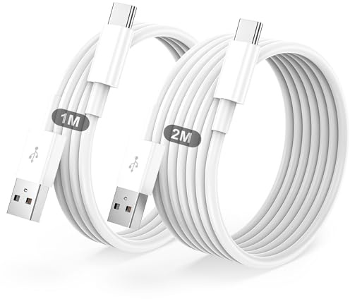 BSTOEM USB C Kabel 2 Stück 1M+2M USB a auf USB C Ladekabel Für IPhone 17/16/15/Air/Pro/Plus/Pro Max Für Galaxy S24/S23+/Ultra/A53/A54/iPad Pro/Air/handy CarPlay Type-C Ladekabel