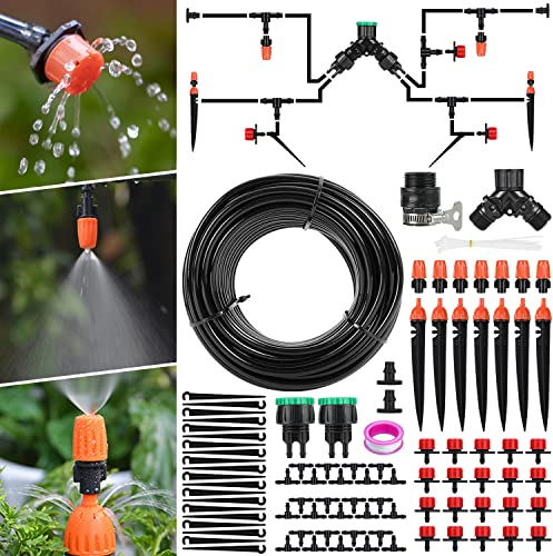 Aiglam 40M Bewässerungssystem, Micro Drip Bewässerung Kit Gartenbewässerung, Flower Bed, Terrasse Pflanzen- Automatische Sprinkler Tröpfchenbewässerung Kit