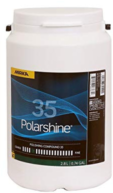 Mirka 5990402 Polishine 35 Compuesto De Pulido - 2,8L - VOC: 16 - Viscosidad: 20,5 - Densidad: 1,45 - pH: 7-8 A Base De Agua - Pulido Grueso - Blanco - El paquete contiene 1 pieza