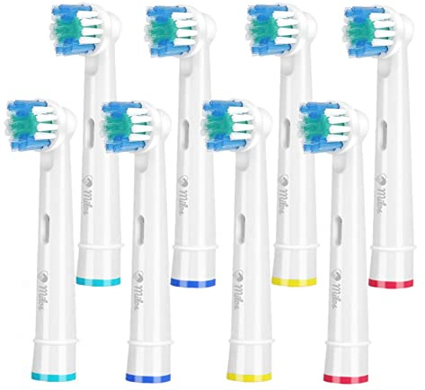 Brossette Compatible avec Oral B - Milos Brossettes de Rechange Électriques | Têtes de Rechange pour Brosse à Dents Électrique Compatible avec Oral B, Têtes de Brosse à Dents(8 Blanc)