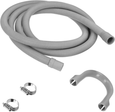 2.5 m Universal Drain Hose Extension Kit for Washing Machine, Dishwasher & Appliance - Fits 19 mm to 22 mm Outlet - Wastewater Pipe with Bracket & Hose Clips - Flexible Replacement Drainage Tube
