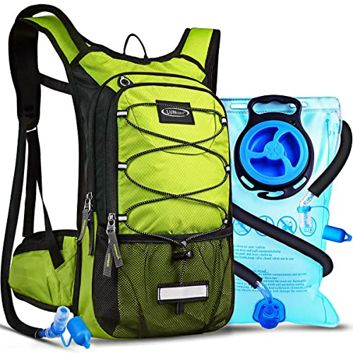 Lunidry Fahrradrucksack mit Trinkblase 3L, Laufrucksack Trinkrucksack 15L für Damen & Herren, Wasserdicht Sportrucksack Hydration Rucksack für MTB Ski Bike Outdoor Sport