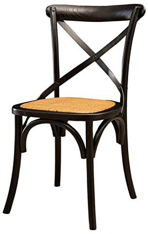 Biscottini Matsalsstolar massivt trä 86x42x46 cm - rotting kök och vardagsrum stol - trästolar utomhus och inomhus - svart stol