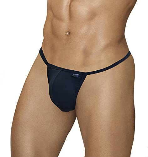 ARIUS Tanga Hilo Hombre Sexy Negro - Algodón - String Caballero - G-String Masculino (L)