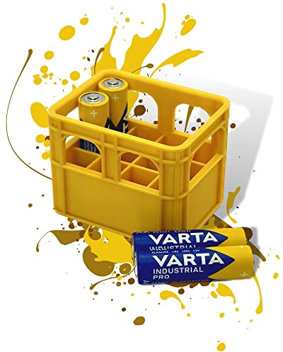 Caja de pilas para cerveza, caja de pilas, caja de batería, minicaja para guardar pilas AA, AAA, 9 V, caja vacía – Impreso en 3D (AA, amarillo)