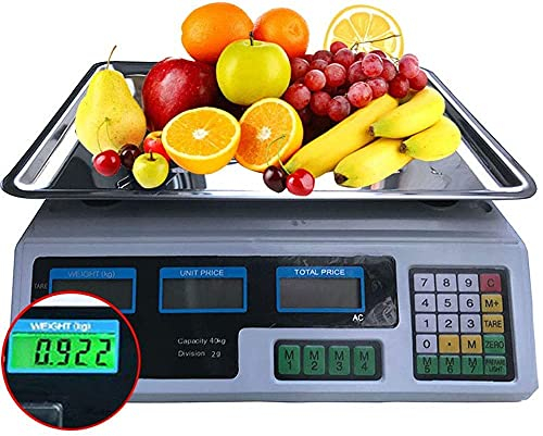 Bilancia da cucina, Bilance da cucina, 40 kg di capacità di calcolo del prezzo elettronico digitale che pesa la bilancia della frutta, pesatura del prezzo digitale pesa la bilancia della piattaforma d