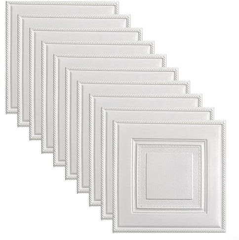 RANRAO 10 pannelli adesivi 3D da parete, in morbida schiuma, per piastrelle in pietra e mattoni