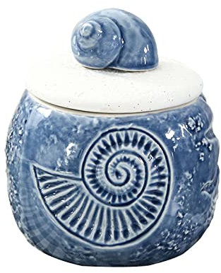 Dispensador azucarero,bote condimento, Azucarero con tapa, botes de azúcar de café de cerámica, azucarero, tarro de especias de recipiente de azúcar, bote de condimento de salero-azul A-estrella de ma