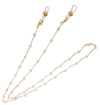 SHERCHPRY Perlen Brillenkette Modisch Echtgold Plattiert Anti Rutsch Brillenband Brillenhalter Für Sonnen Und Lesebrillen Unisex Für Reisen Und Outdoor