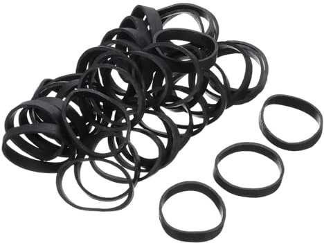 QUARKZMAN 100 Pack de Bandas de Goma Elásticas Negras de 25mm x 5mm, Bandas de Goma Elásticas Estirables para Hogar y Oficina