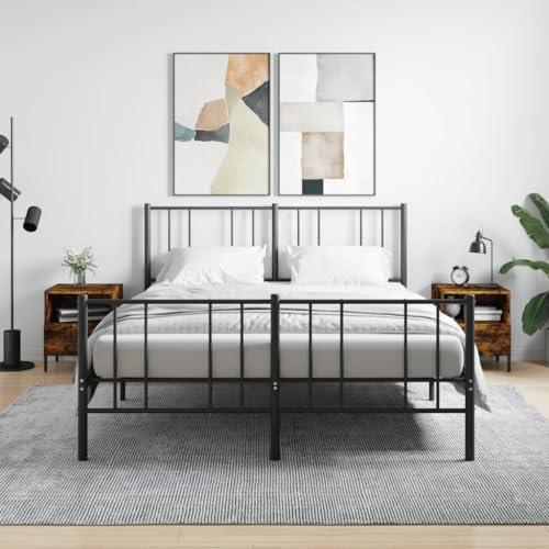 LAPOOH Nachttische 2 STK. Räuchereiche 40x35x47,5 cm Holzwerkstoff, Nachtschrank, Nachtkonsole, Bedside Tables, Beistellschrank, Nachtkästchen, Nachtkommode, Nightstand 827463