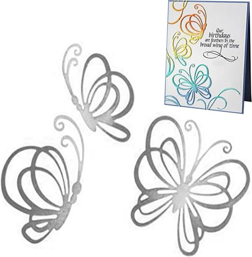 Butterfly Die Cuts for Card Making,3 Butterflies Die Cuts for Card Making,Metal Die Cuts Butterfly Cutting Dies Metal Stencil Template Mould for DIY Crafts Scrapbook Album Paper Card Embossing