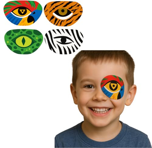 50 cerotti oculari per bambini per il trattamento dell'ambliopia (occhio pigro) - Tema animale!
