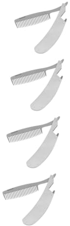 Mikinona 4stücke Edelstahl Faltbarer Bartkamm Tragbares Haarstyling-tool Für Männer Multifunktional Für Bart Und Haarpflege Verbessert Die Blutzirkulation Und Schlafqualität