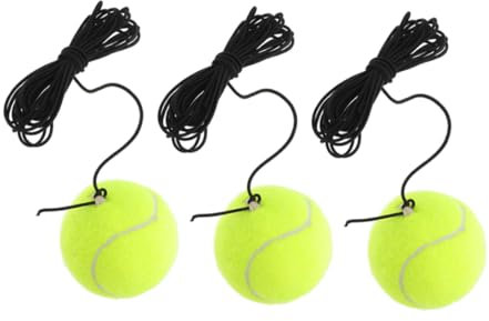 BIUDECO Tennis Trainingsball Mit Schnur Aus Robusten Chemiefasern 3 Stück Tragbares Übungsgerät Für Einzelspieler Und Anfänger Rückprallball Für Tennis Training Und Technikverbesserung