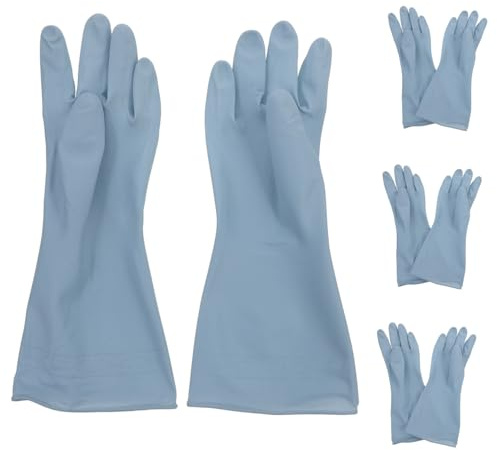 GLSTOY 4pairs Rubber Gloves Dishwashing Gloves Women Cleaning Reusable for Dishes Washing up