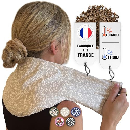 Chill&Rest - Cuscino Termico Microonde - Cuscino Cervicale Riscaldante - Heating Pad - Collo Rimedi - Semi di Lino - Beige - La Naturelle