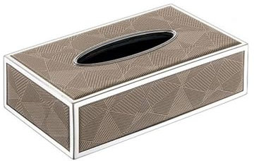 Cenz-888 Taschentuchbox-Abdeckung Hochwertige Taschentuchbox aus Edelstahl und Leder for Wohnzimmer, Couchtisch, Ornamente, Esstisch, gehobene Schubladenbox Dekorativer Organizer(Mittel)