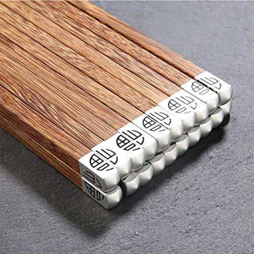 CSSQCSSUANB Palillos, Palillos Chinos Chopsticks Natural Wood Chopsticks Gift Set10 Pairs Wooden Chopsticks Reusable Dishwasher SafeHandmade Japanese Korean Sushi Chopsticks for Restaurant Home,B